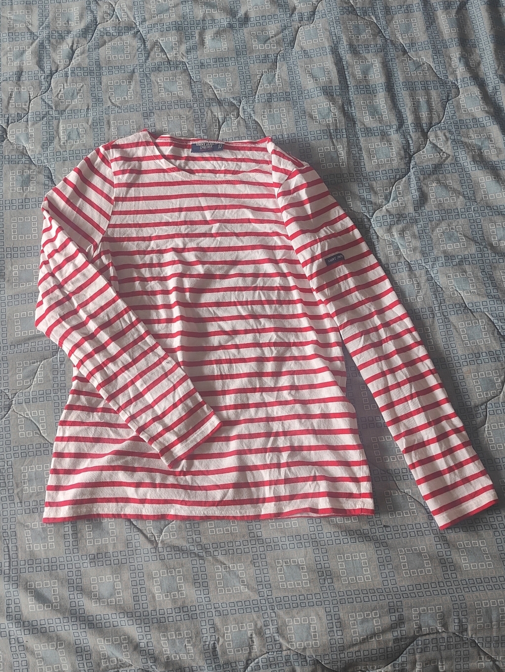 Saint James L'Atelier Red & White Striped Tee